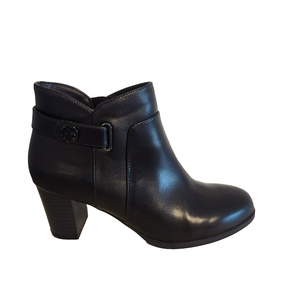 Giani Bernini Artemyss Black Ankle Booties Womens 6.5M Block Heel Memory Foam